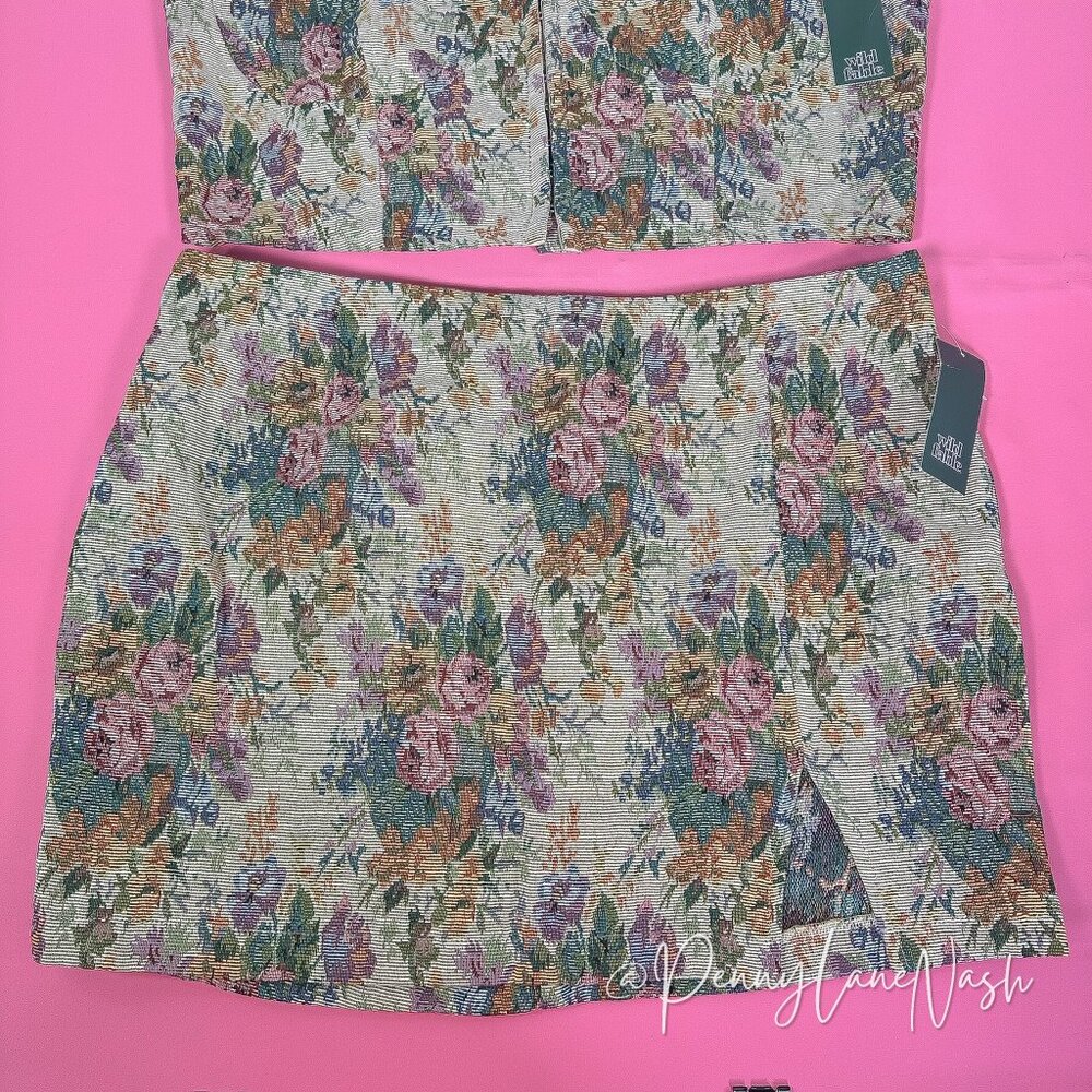 Wild Fable Floral Jacquard Corset Crop Top & Skirt Matching Set XXL - Picture 6 of 16